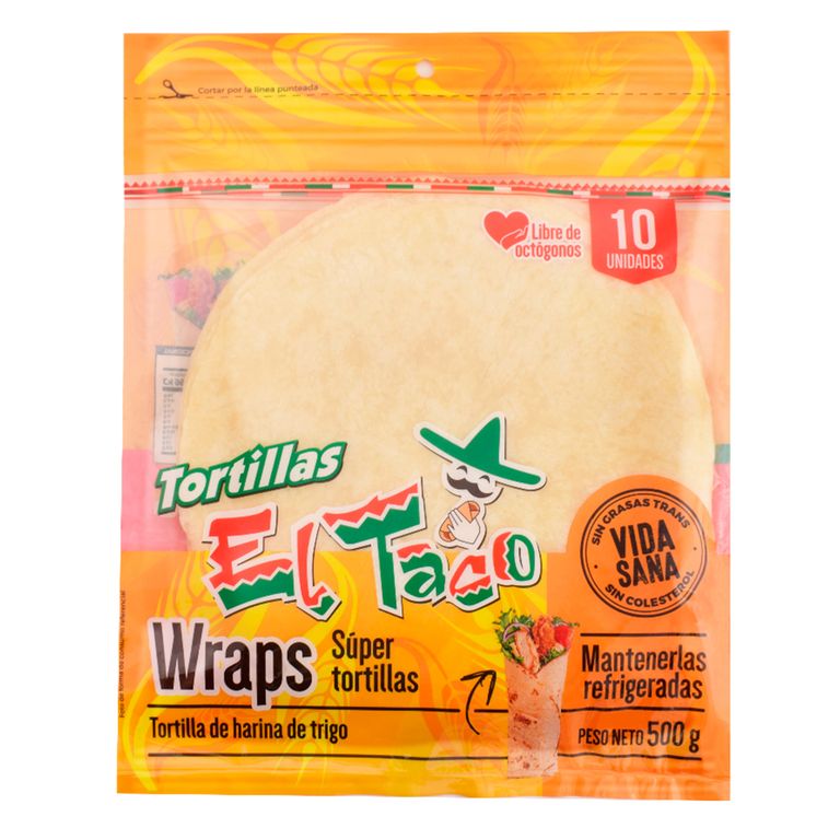 Súper Tortillas De Trigo El Taco 10 Und Empaque 500 g