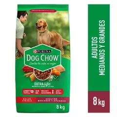 DOG CHOW - Alimento Seco Perros Adultos Grandes Dog Chow Bolsa 8 Kg