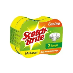 SCOTCH BRITE - Esponja Cocina 2 En 1 Multiusos Empaque 2 Und