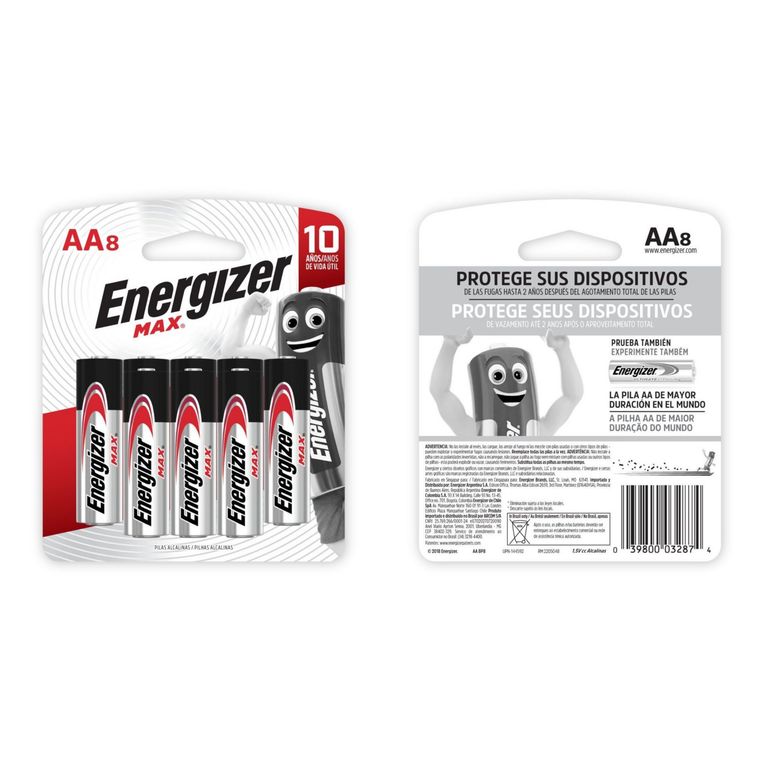 Pilas Alcalinas Energizer AA X8Un