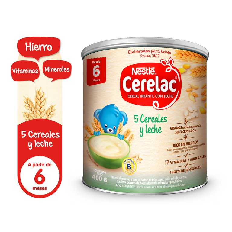 Cereal con Leche Nestlé Cerealac con Probióticos Lata 400 g