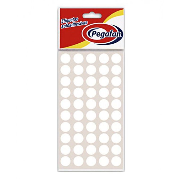 Etiquetas Pegafan Circulares Blanco 14mm Bolsa 500 Und