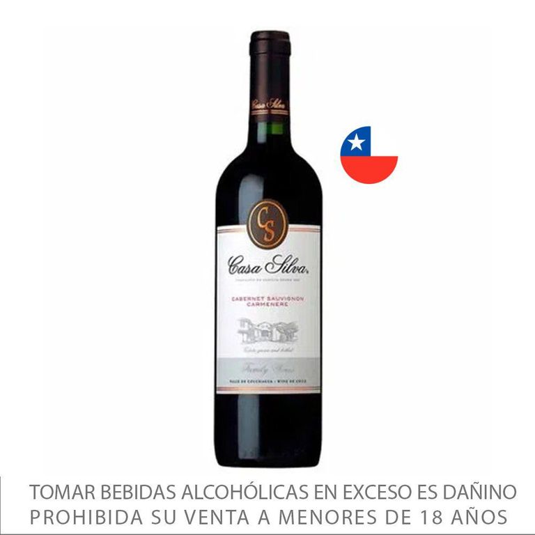 Vino Tinto Casa Silva Cabernet Sauvignon Carmenere Botella 750 mL