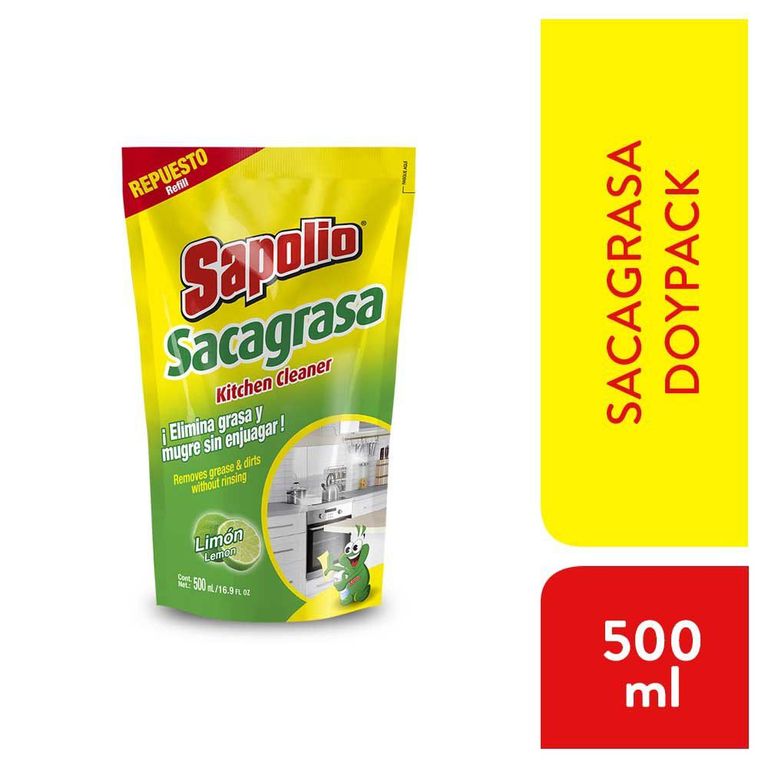 Sacagrasa Cocina Sapolio Limón Doypack 500 mL