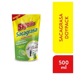 SAPOLIO - Repuesto Sacagrasa Limón Cocina Doypack 500 mL