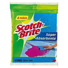 SCOTCH BRITE - Paño Absorbente Scotch Brite Pack 4 Und