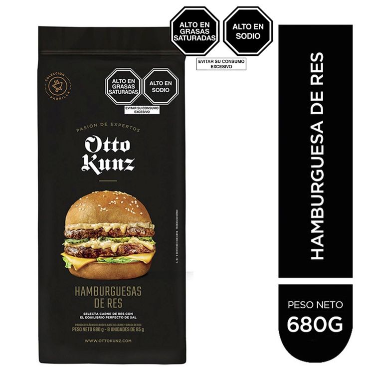 Hamburguesa Premium de Res Otto Kunz Empaque 680 g