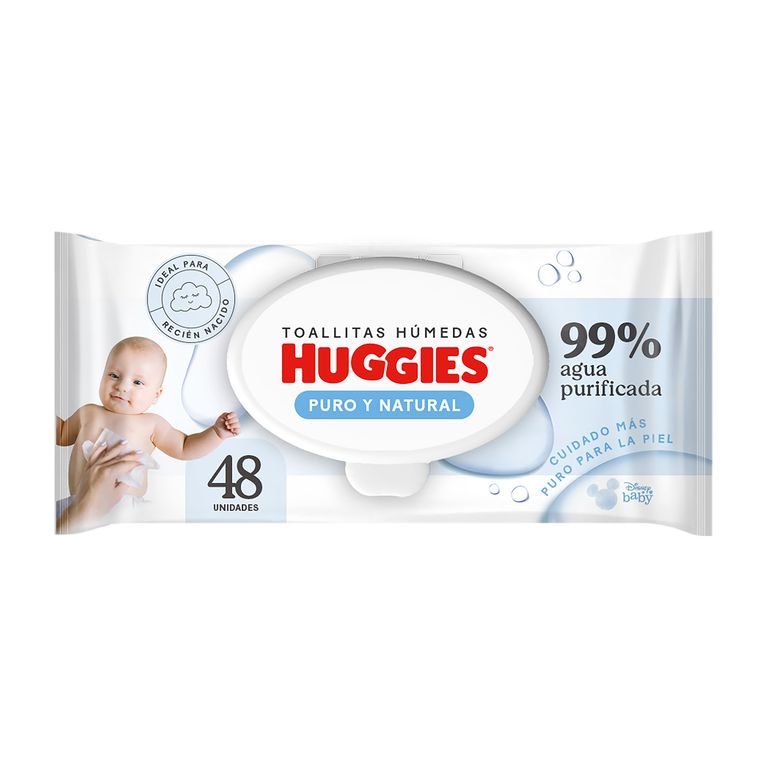 Toallitas Húmedas Huggies Puro y Natural Recién Nacido Empaque 48 Und