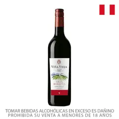 VIÑA VIEJA - Vino Tinto Viña Vieja Gran Borgoña Semi Seco Botella 750 mL