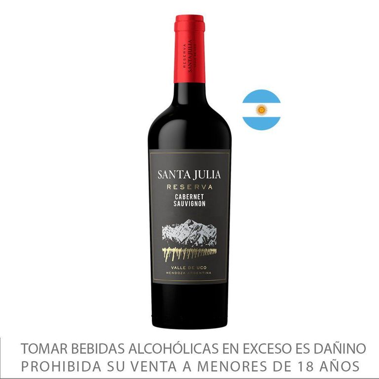 Vino Tinto Santa Julia Reserva Cabernet Sauvignon Botella 750 mL