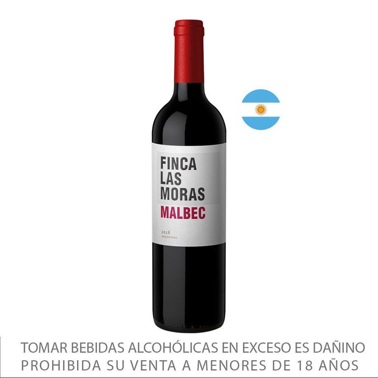 Vino Tinto Las Moras Malbec Botella 750 mL