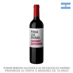 LAS MORAS - Vino Tinto Las Moras Cabernet Sauvignon Botella 750 mL