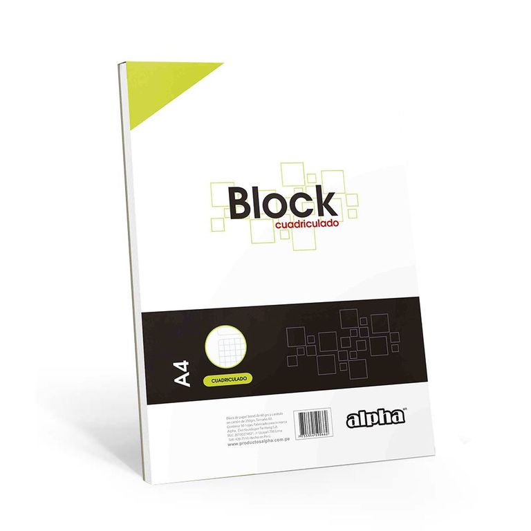 Block Perforado A4 Cuadriculado 50 Hojas