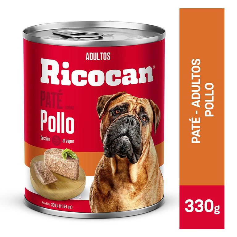Paté Perros Adultos Ricocan Pollo Lata 330 g