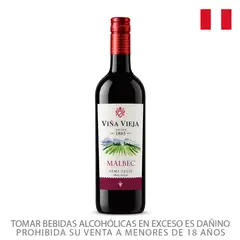 VIÑA VIEJA - Vino Tinto Viña Vieja Valle de Ica Malbec Botella 750 mL