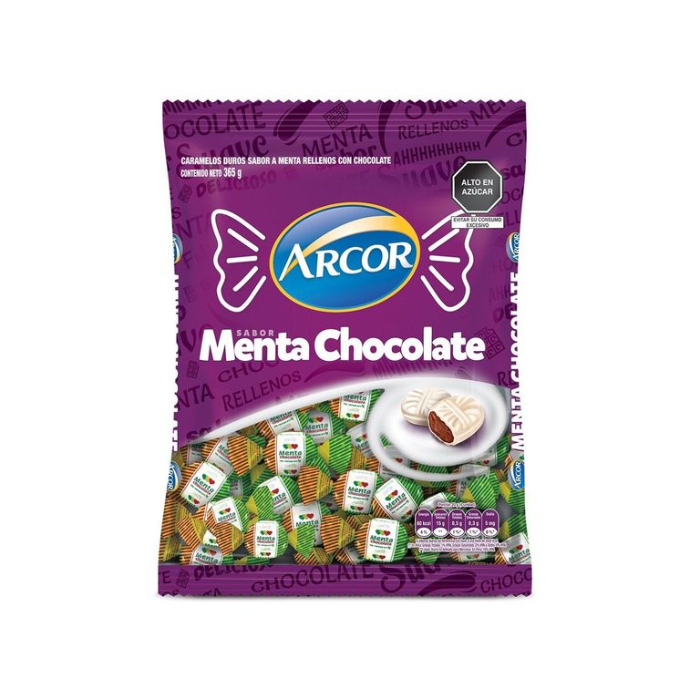 Caramelos Sabor Menta Chocolate Arcor Bolsa 365 g