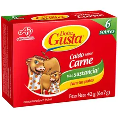 AJINOMOTO - Caldo Sabor Carne Doña Gusta 6 Unidades