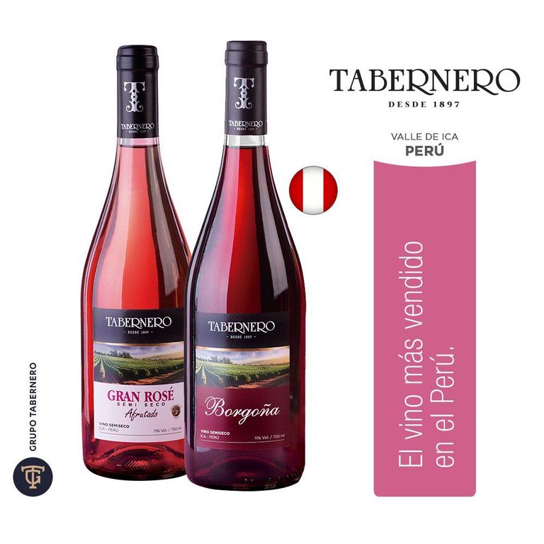 Vino Tabernero Borgoña 750 mL + Rosé 750 mL
