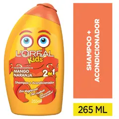 LOREAL KIDS - Shampoo 2 en 1 Loreal Kids Mango Naranja Envase 265 mL