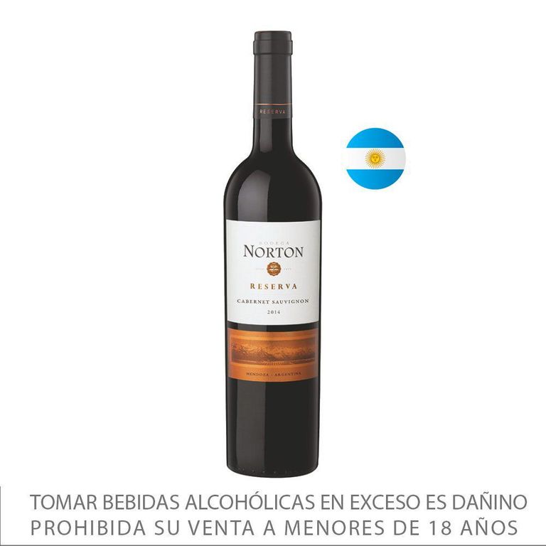 Vino Tinto Norton Reserva Cabernet Sauvignon 14° Botella 750 mL