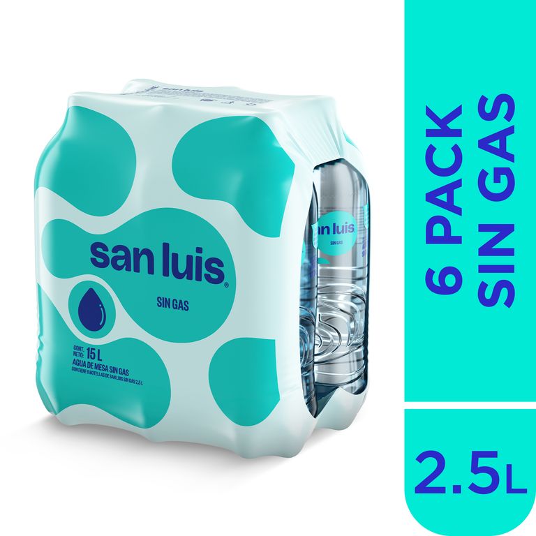 Agua San Luis Sin Gas Sixpack Botella 2.5 L