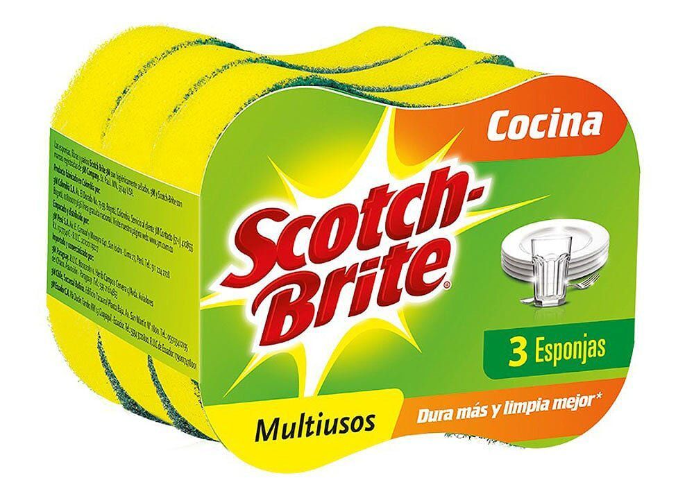 Esponja de Cocina 2 en 1 Scotch Brite Empaque 3 Und