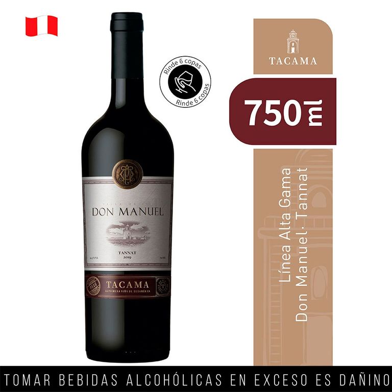 Vino Tinto Tacama Don Manuel Tannat Botella 750 mL