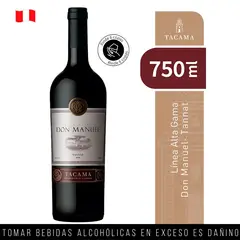 TACAMA - Vino Tinto Tacama Don Manuel Tannat Botella 750 mL