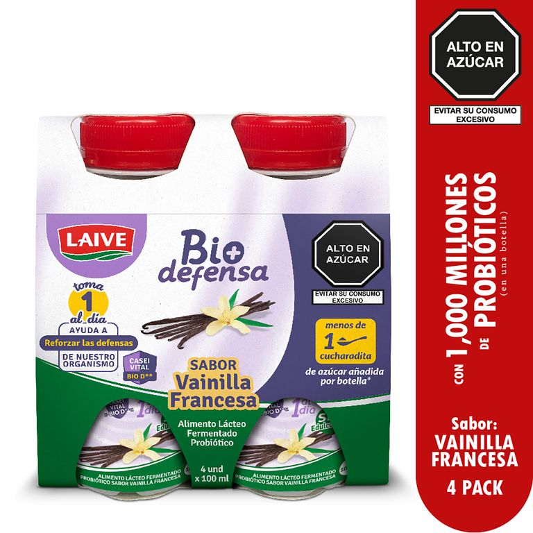Yogurt Laive Biodefensa Vainilla Pack 4 Botellas 100 mL