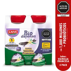 LAIVE - Yogurt Laive Biodefensa Vainilla Pack 4 Botellas 100 mL