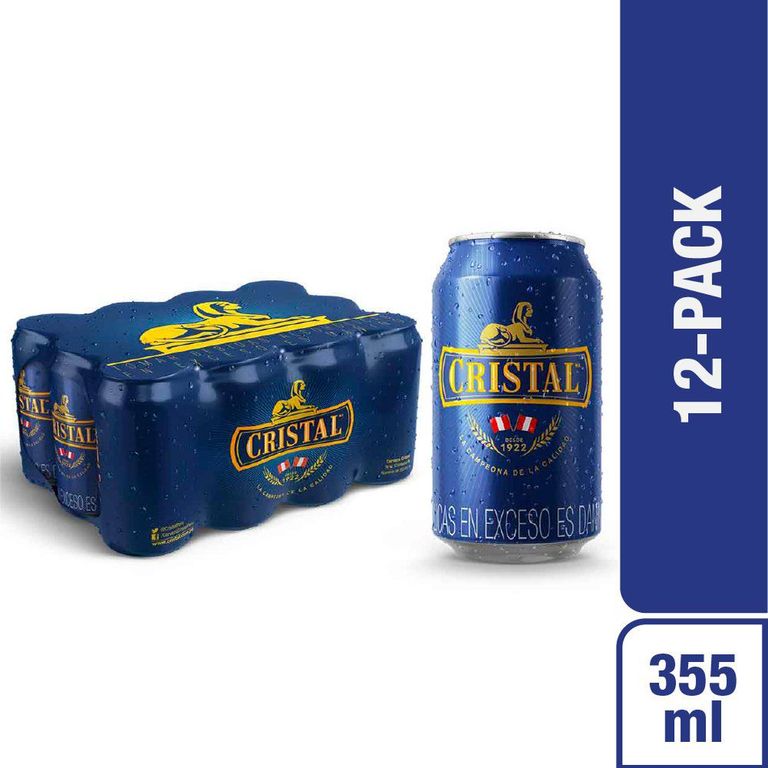 Cerveza Cristal Pack 12 Latas 355 mL