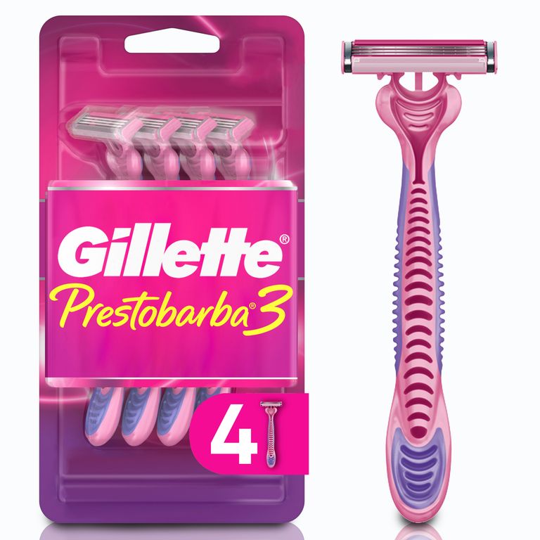 Máquina de Afeitar Gillette Mujer Prestobarba3 Empaque 4 Und