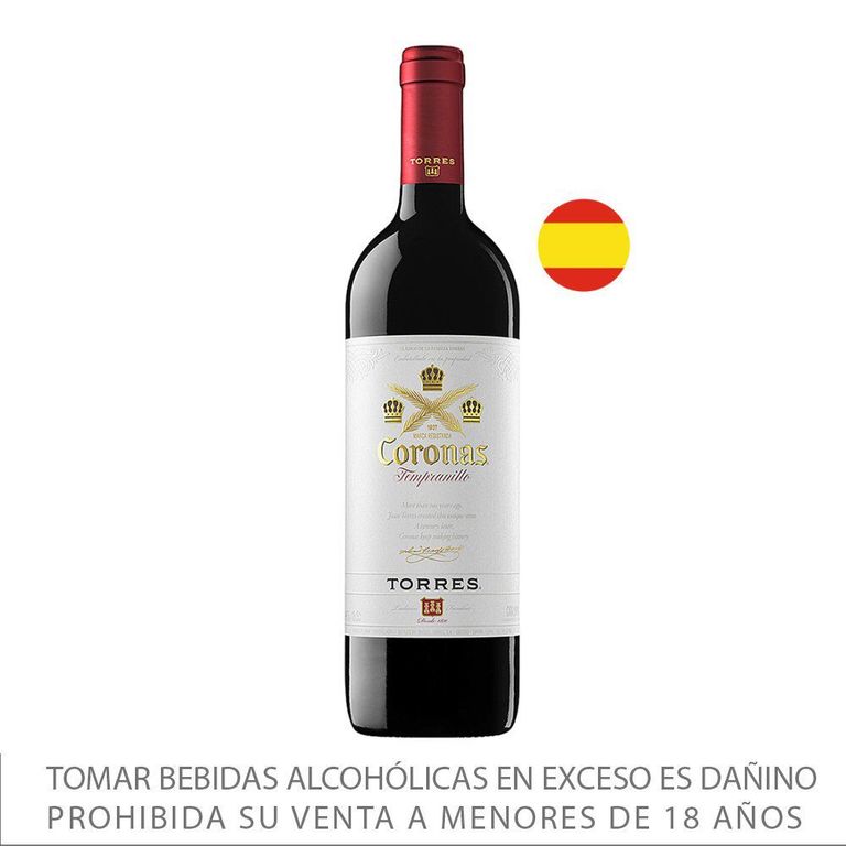 Vino Tinto Torres Coronas Tempranillo Botella 750 mL