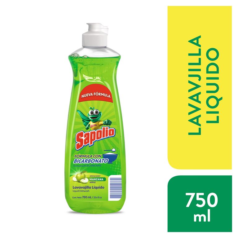 Lavavajilla Liquido Sapolio Manzana Botella 750 mL