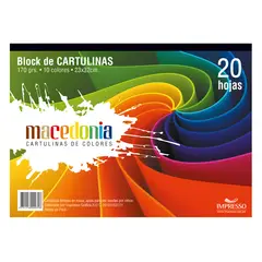 KIMBERLY - Block Cartulina Arcoíris Macedonia 170 g 20 Hojas