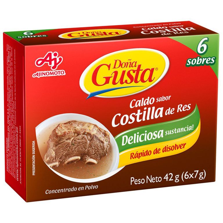 Caldo Concentrado Doña Gusta Sabor Costilla de Res Caja 6 Und