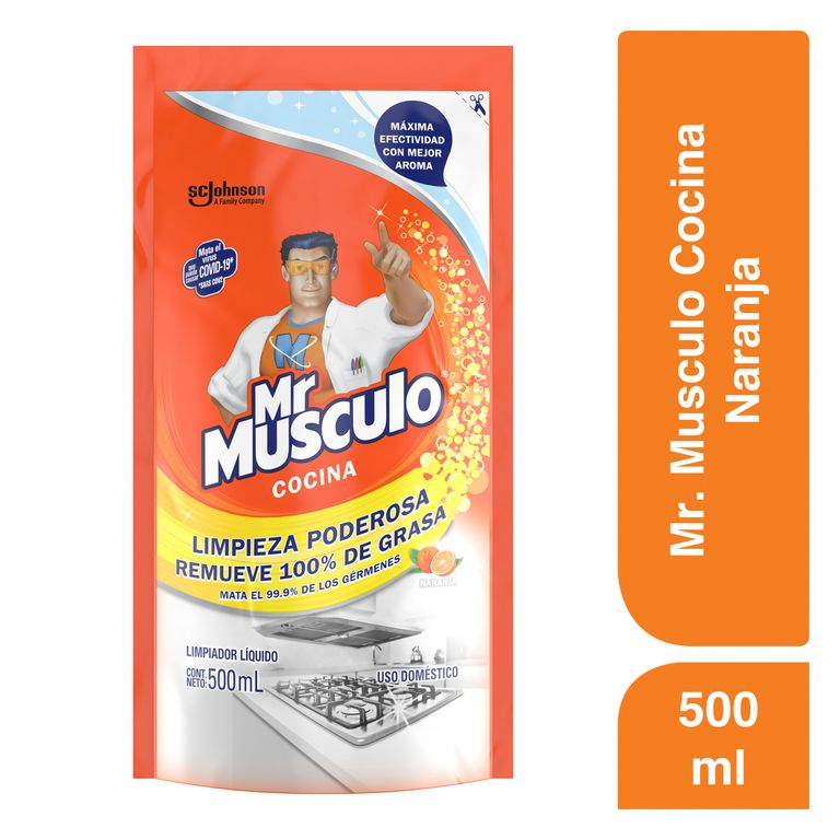 Limpiador Líquido Sacagrasa Cocina Mr Musculo Doypack 500 mL