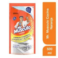 MR MUSCULO - Repuesto Sacagrasa Naranja Cocina Doypack 500 mL