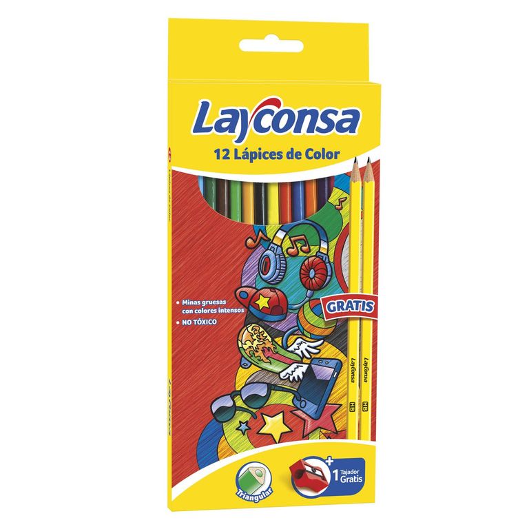 Colores Layconsa Triangulares Caja 12 Und