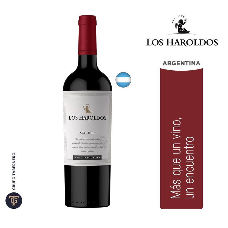 Vino Tinto Los Haroldos Malbec Botella 750 mL