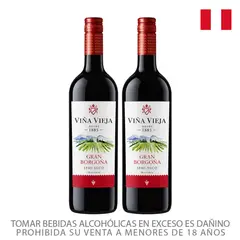 VIÑA VIEJA - Vino Viña Vieja Semi Seco Gran Borgoña Pack 2 Botellas 750 mL