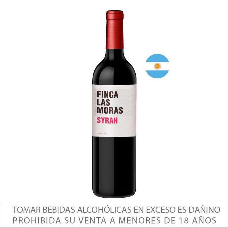 Vino Tinto Las Moras Varietal Shiraz Botella 750 mL