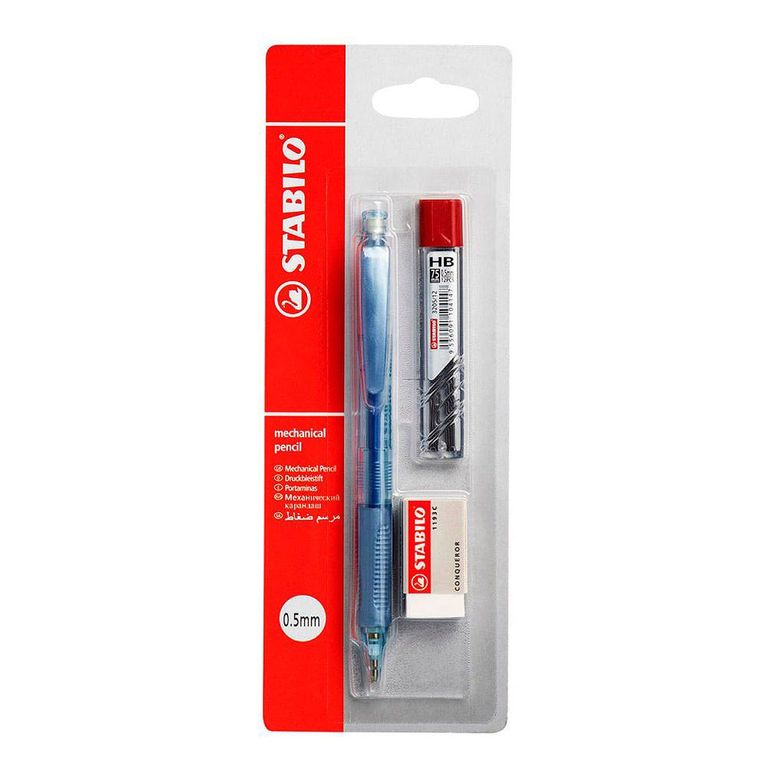 Portaminas Stabilo + Repuesto + Borrador