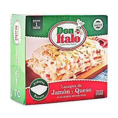 DON ITALO - Lasaña Don Italo Jamón y Queso Caja 350 g