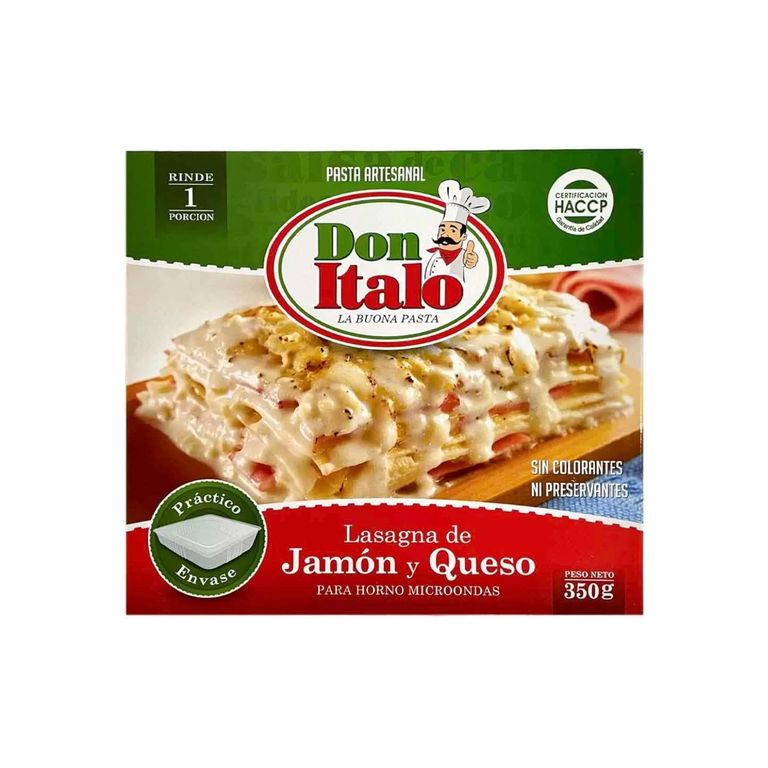 Lasaña Don Italo Jamón y Queso Caja 350 g