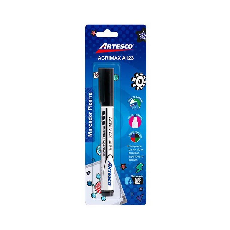Plumón Para Pizarra Artesco Acrimax A123 Color Negro