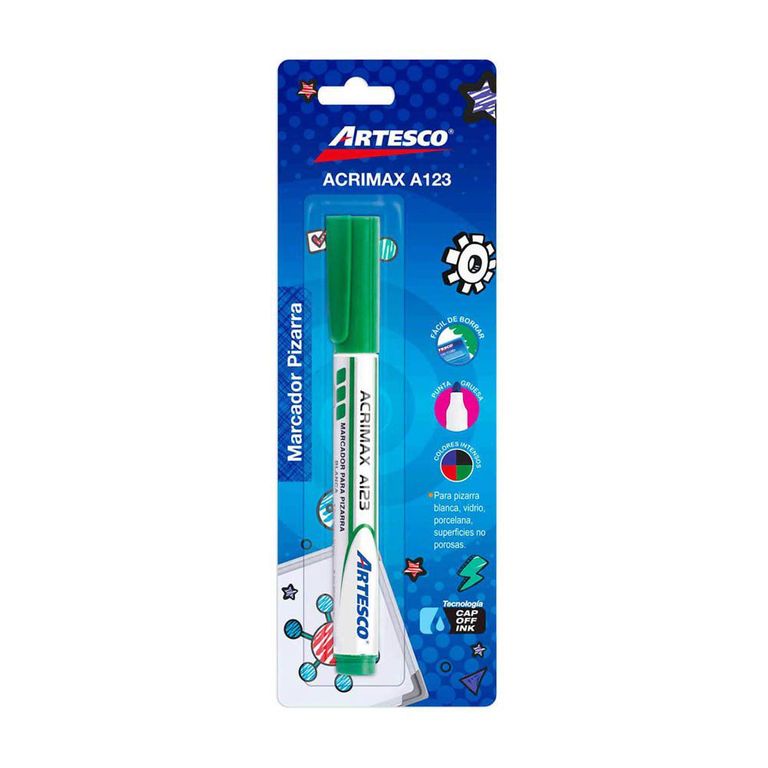 Plumón Para Pizarra Artesco Acrimax A123 Color Verde
