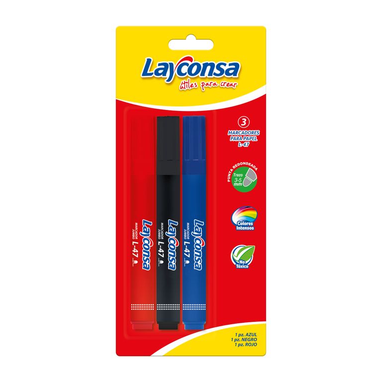 Marcador para Papel Layconsa L47 Azul 3 Und