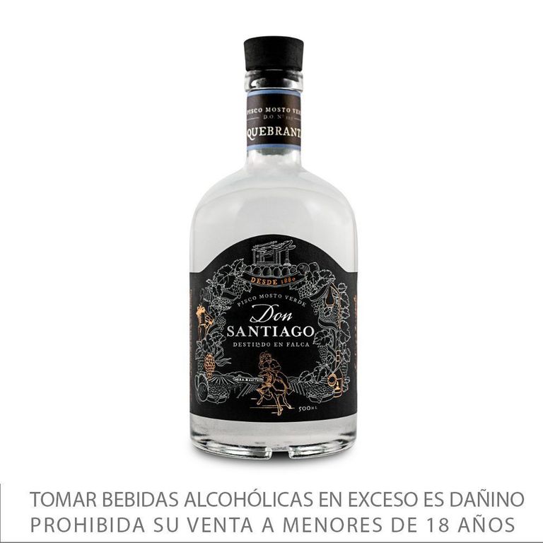 Pisco Mosto Verde Quebranta Santiago Queirolo Don Santiago Botella 500 mL