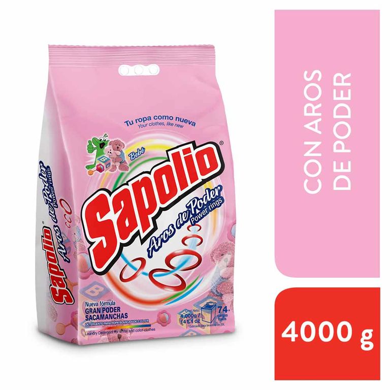 Detergente en Polvo Sapolio Bebé Bolsa 4 Kg